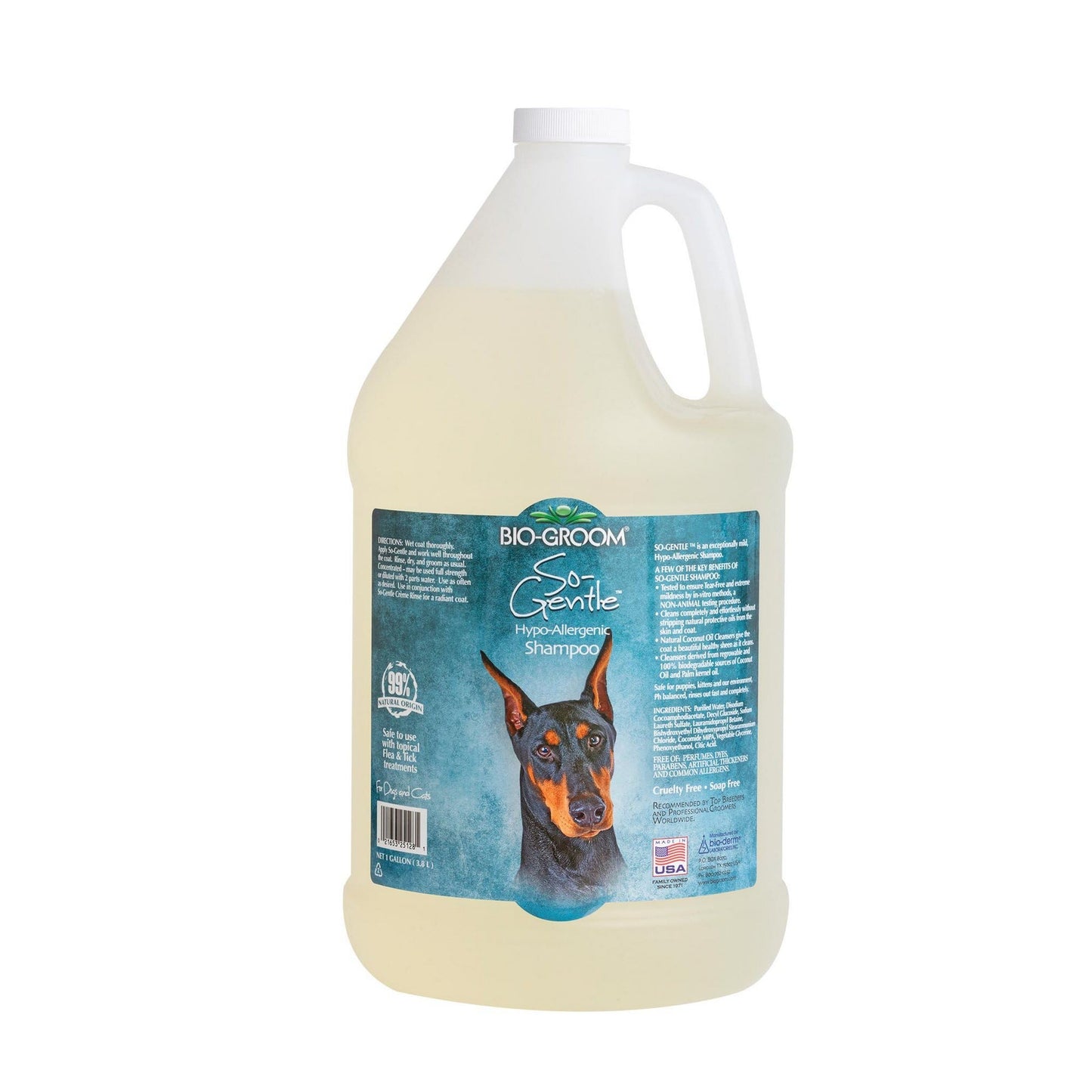 Bio-Groom So-Gentle Hypoallergenic Dog Shampoo - Tearless, Cat & Dog Bathing Supplies, Puppy Shampoo for Gentle Skin, Cruelty-Free, Made in USA, Tear-Free Dog Products - 1 Gallon