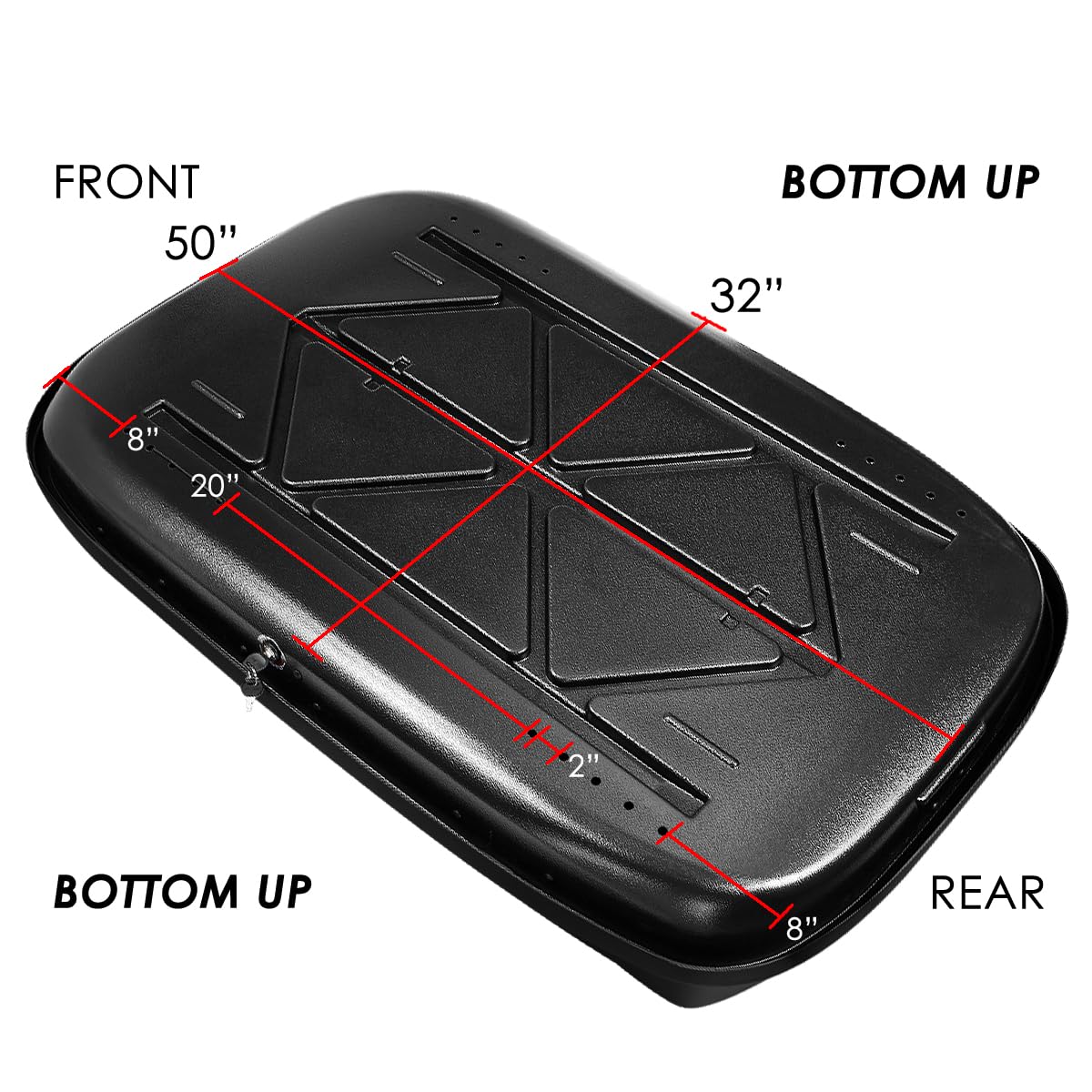 11 cu. ft. Rooftop Cargo Carrier ABS Lockable Heavy Duty Hard Shell Waterproof Car Roof Rack Luggage Carrier 53 X 34 X 15 Inches Glossy Black Capacity 110 LBS