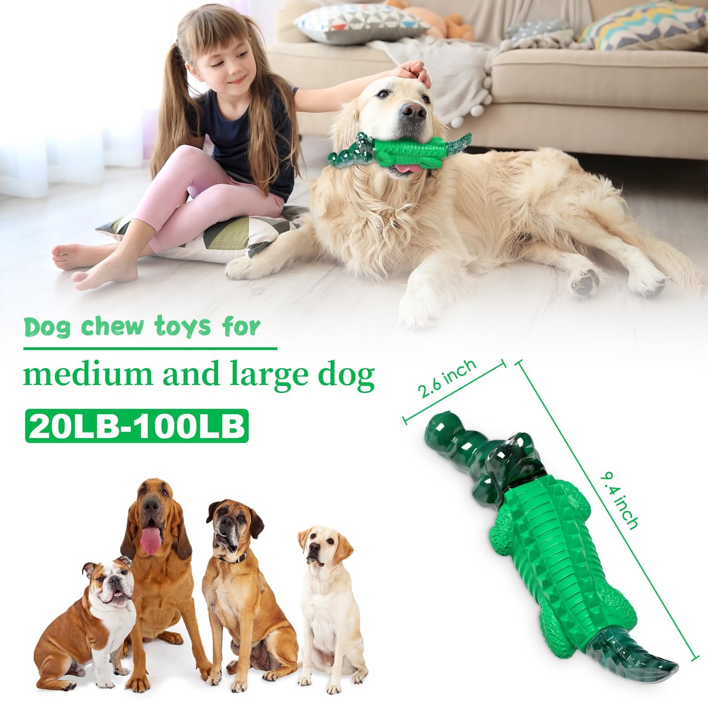 Fuufome Dog Chew Toys for Aggressive Chewers -Tough Dog Toy to Reduce Pet Anxiety and Boredom for Small, Medium, Large Breed