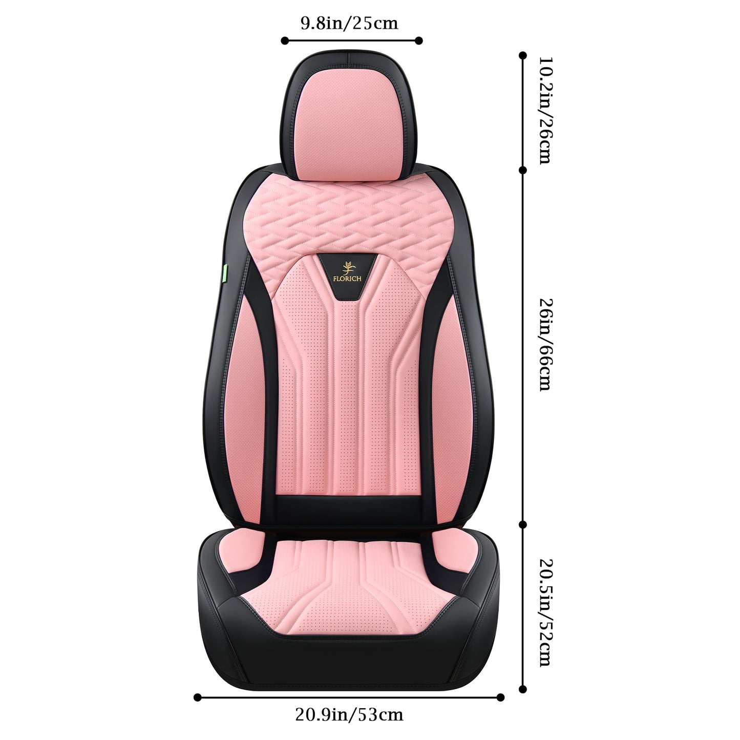 FLORICH Leather Seat Covers, Car Seat Covers Full Set, Car Seat Protectors 5 Seats, Pink Driver Seat Covers Fit for Most Cars Trucks SUV