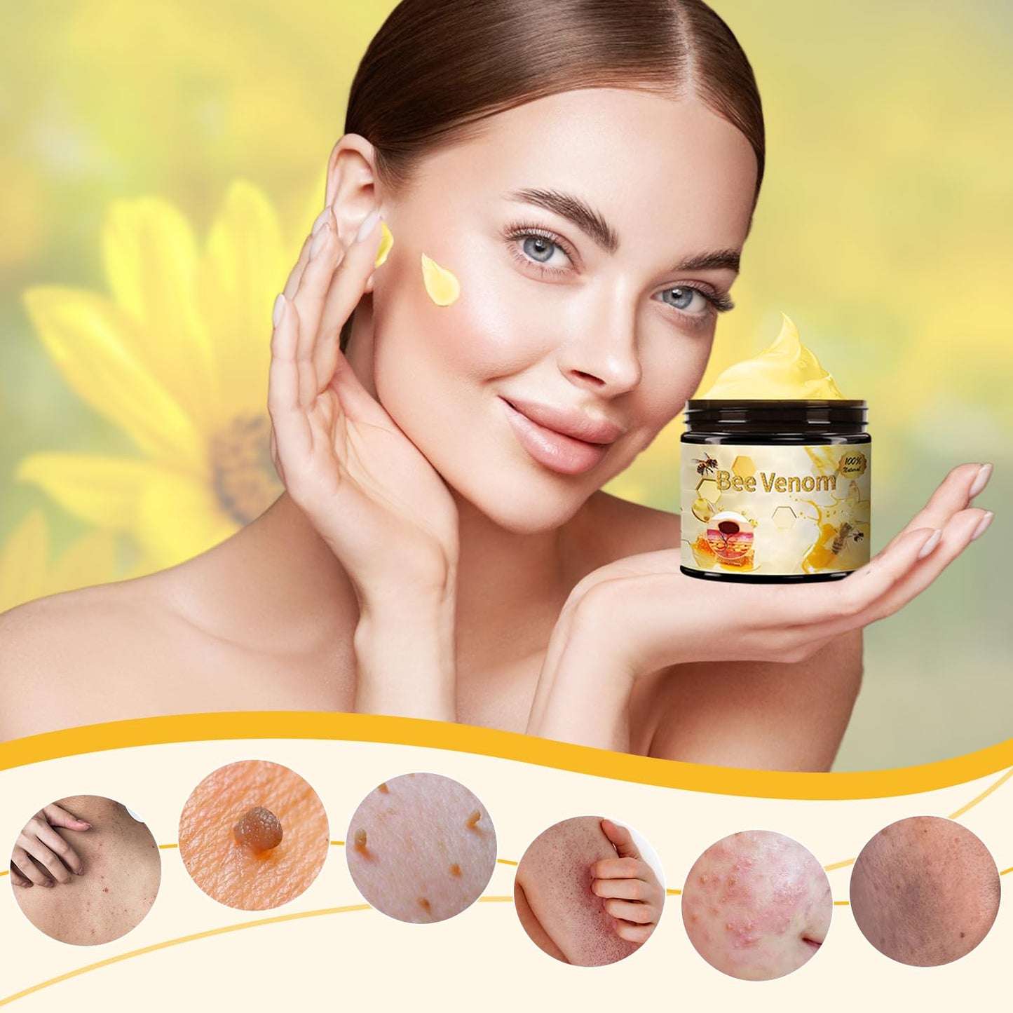 Bee Venom Treatment, New Professional Bee Venom Repair Cream,Bee Venom Moisturizing Gel, Natural Bee Venom Repair Cream, for All Types (2pcs)