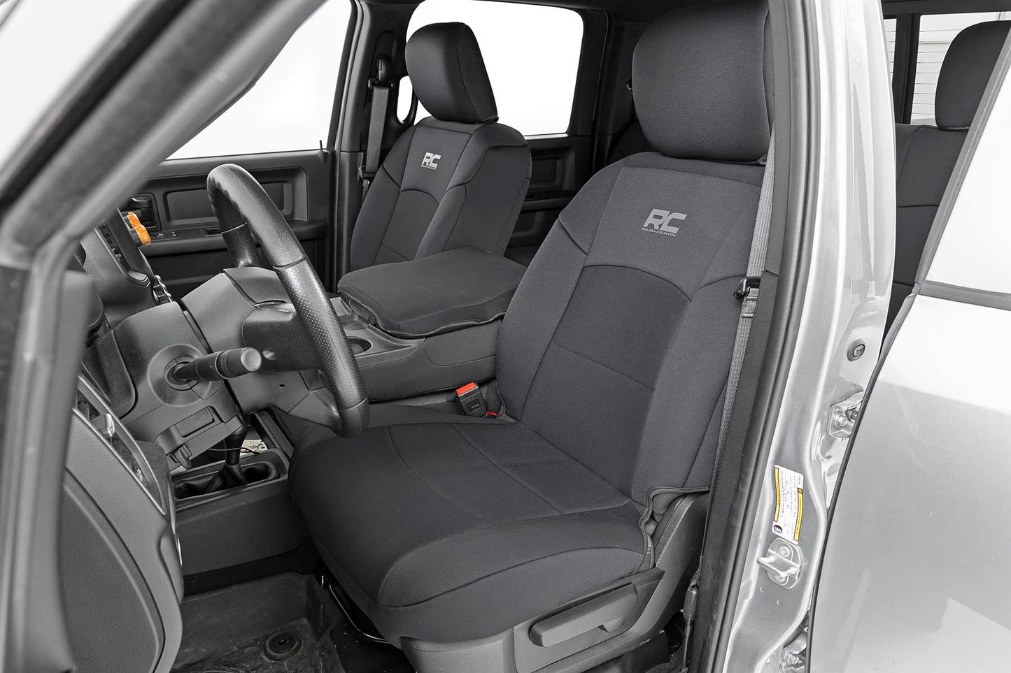 Rough Country Neoprene Seat Covers for Dodge Ram (2019-2024) - UV & Water Resistant, Foam Padded Truck Seat Covers - Full Set