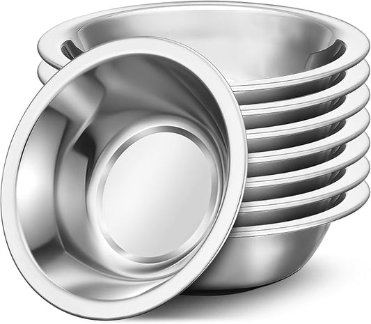 304(18/8) Stainless Steel Mixing Bowls for Kitchen, 8 Pack 6.3" 13.67 fl.oz Small Metal Mixing Bowls Set Stackable for Baking Serving Cooking Food Prep Storage Dishwasher Safe Lightweight