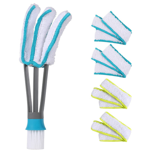 SetSail Blind Duster, Window Cleaner Duster Brush with 5 Microfiber Sleeves, Cleaning Tools for Vertical Blinds Air Conditioner Dust Ceiling Fans Dust Collector