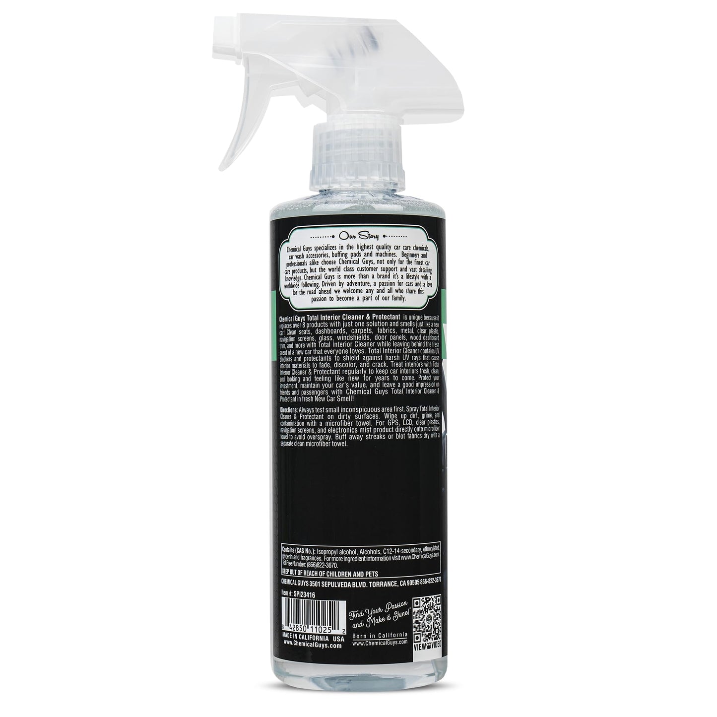 Chemical Guys SPI23416 Total Interior Cleaner and Protectant, New Car Smell, (Safe for Cars, Trucks, SUVs, Jeeps, RVs & More) 16 fl oz