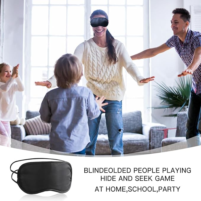 200 Pack Bulk Eye Mask Sleeping Blindfold Eye Cover with Adjustable Strap for Games Party Team Building Travel Individually Wrapped Sleep Eye Cover for Women Men