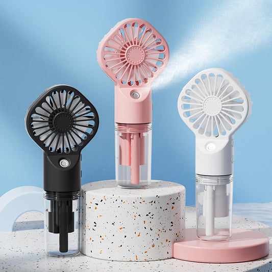 Misting Fan Portable 3 Pack，Portable Handheld Misting Fans with 4 Speeds and Rechargeable Battery Operated，Water Fan，Mist Fans，Perfect for Travel/Camping/Outdoor/Home/Office/Makeup