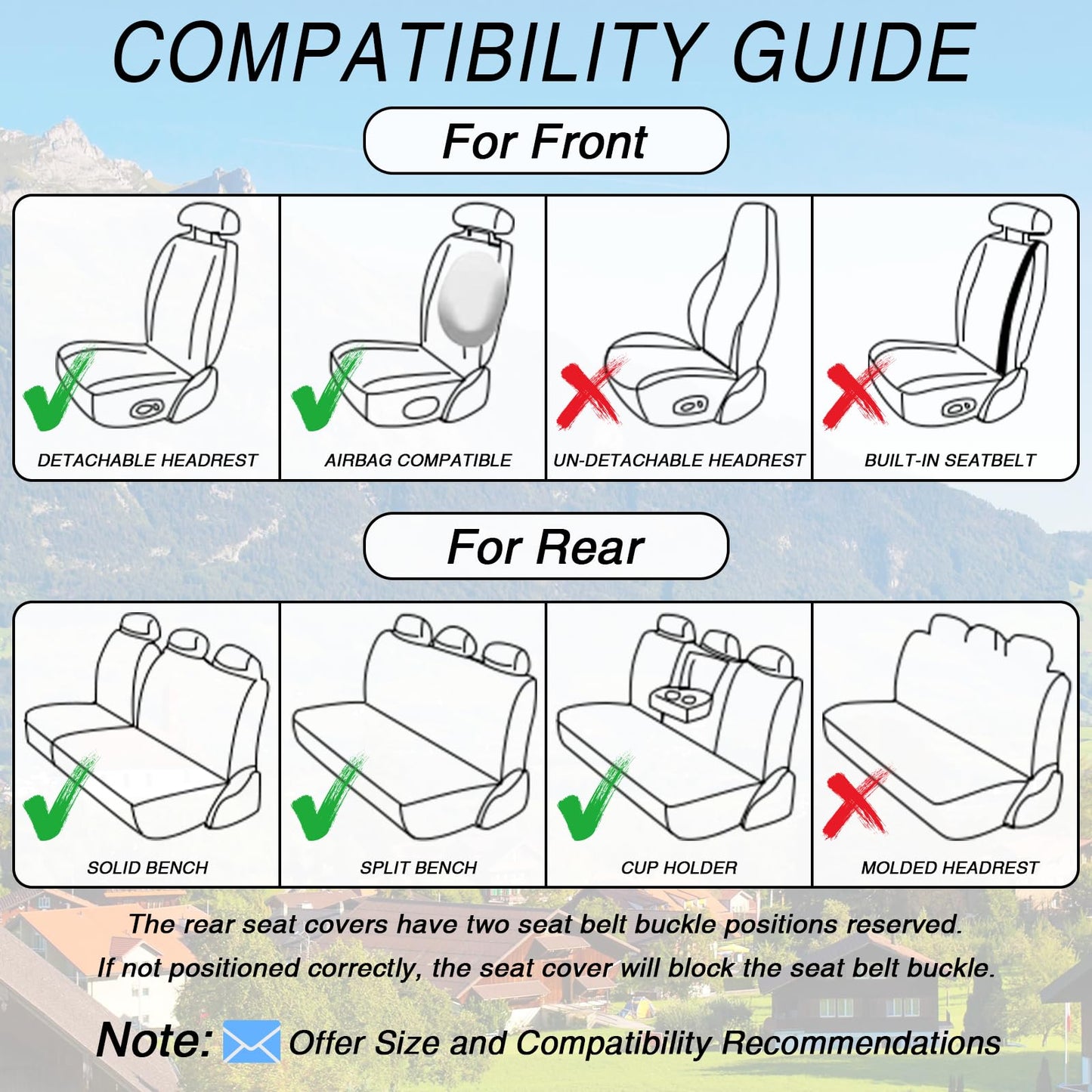 BYXN Leather Seat Covers Full Set,5 Seats Universal Car Seat Protectors,Easy to Install Cover Set,Waterproof Car Seat Covers Car Seat Cushions Fit for Most Cars SUVs and Trucks(5 Seats,Gray-Black)