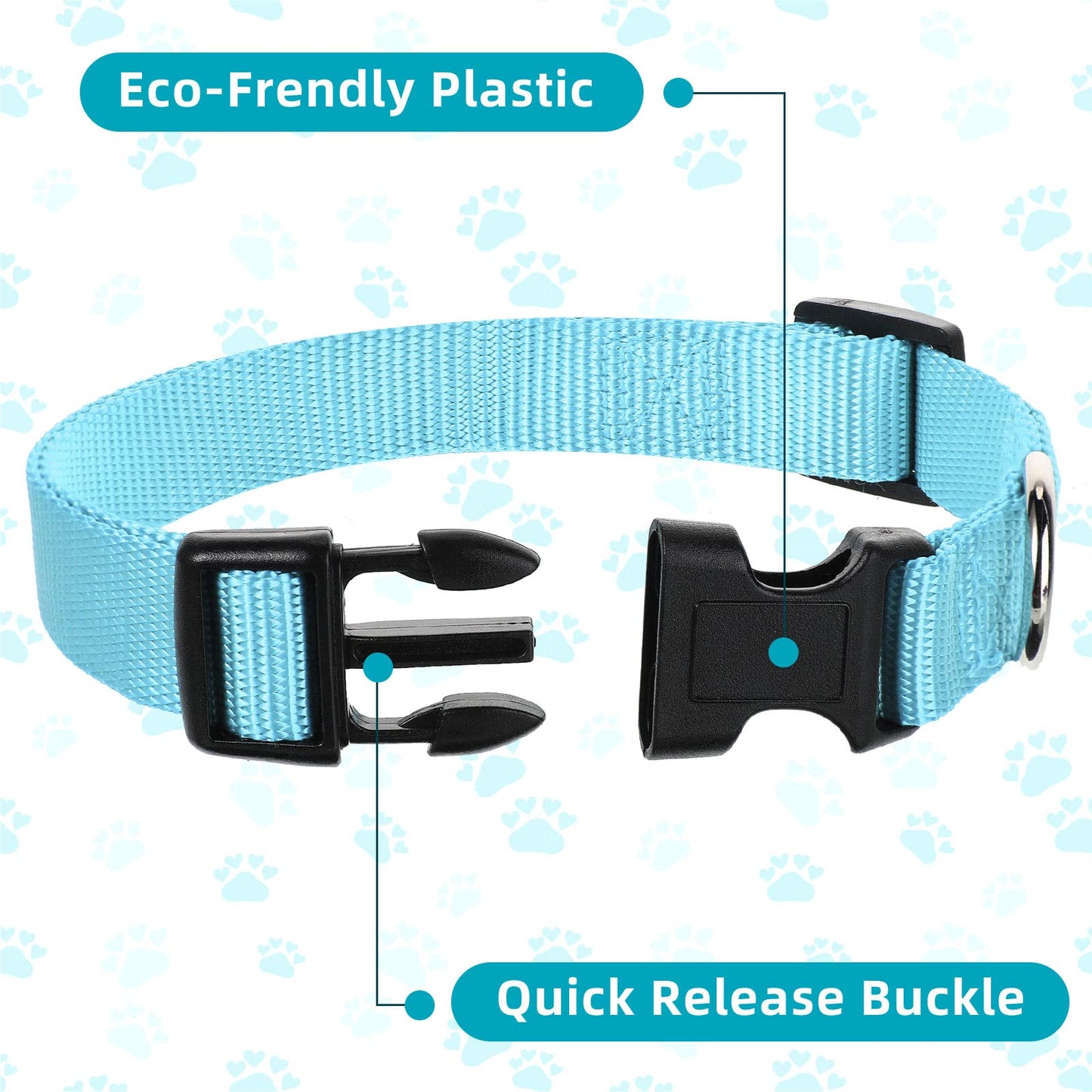 Buryeah 12 Pieces Adjustable Dog Collar Bulk, Nylon Puppy Dog Collars with Quick Release Buckle Collar Bulk for Pets Walking Running Training, Medium(Mixed Colors)