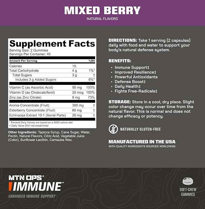 MTN OPS Immune Gummies + Immune STM Orange Citrus Bundle