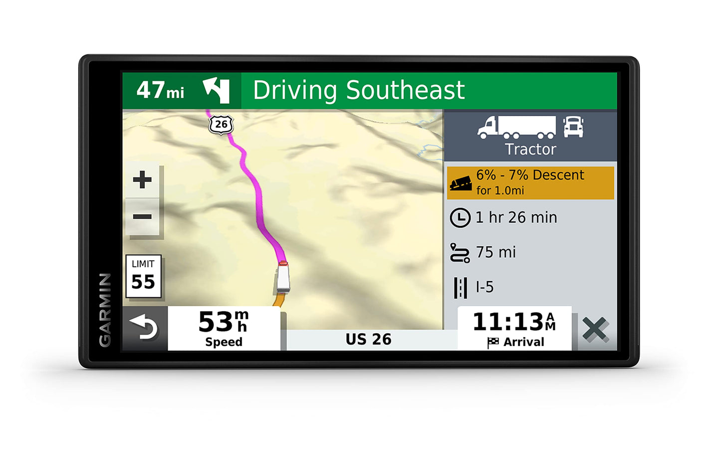 Garmin Dezl OTR500, 5.5-inch GPS Truck Navigator, Custom Truck Routing and Load-to-Dock Guidance, 010-02603-00