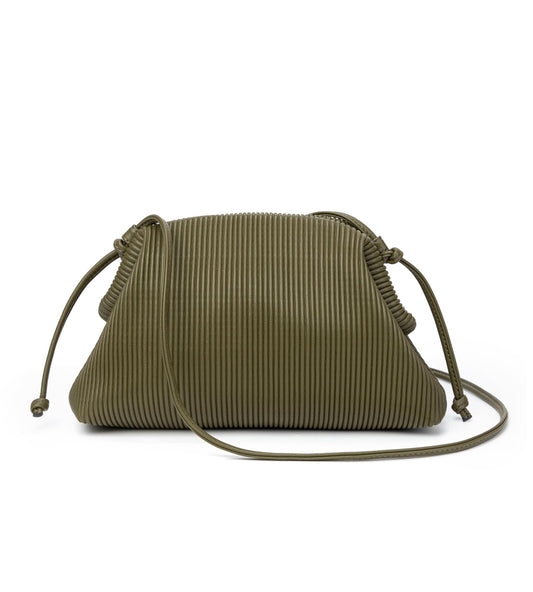 KingTo Clutch Purses for Women, Soft Cloud Bag Fashion Dumpling with Ruched Pouch Handbag for Crossbody Shoulder (green)