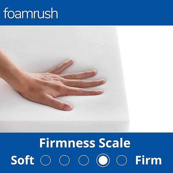 FoamRush 6-Inch Bunk (36" x 72") High Density Foam RV Mattress Replacement with Cotton Cover, Medium Firm, Pressure Relief, Travel Camper Trailer Truck, Made in USA, CertiPUR-US Certified