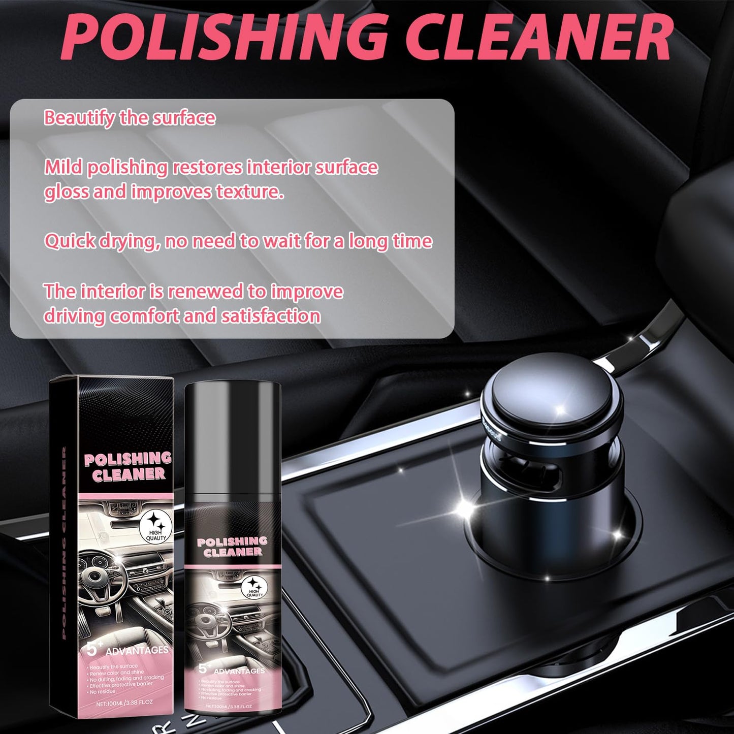 MQG Car Interior Cleaner, Vehicle Interior Polish, 100ml Car Interior Cleaner, Interior Detailer Spray, Total Car Interior Cleaner Rejuvenation, Decontaminatio, Interior All Purpose Car Cleaner