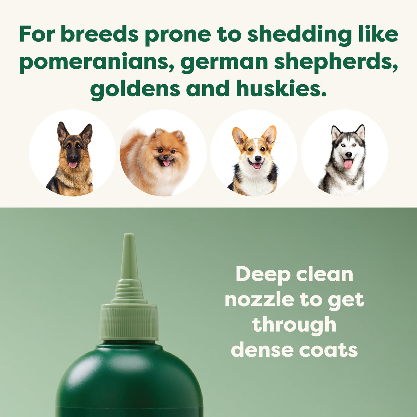 Earth Rated 3-in-1 Deshedding Dog Shampoo and Conditioner, Deodorizing Oatmeal Shampoos for Dogs and Puppies, Great for Smelly Pets, White Tea and Basil Scent, 16 oz