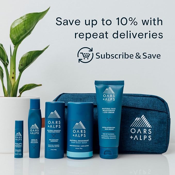 Oars + Alps Aluminum Free Deodorant for Men and Women, Dermatologist Tested and Made with Clean Ingredients, Travel Size, Eucalyptus Spearmint, 2 Pack, 2.6 Oz Each
