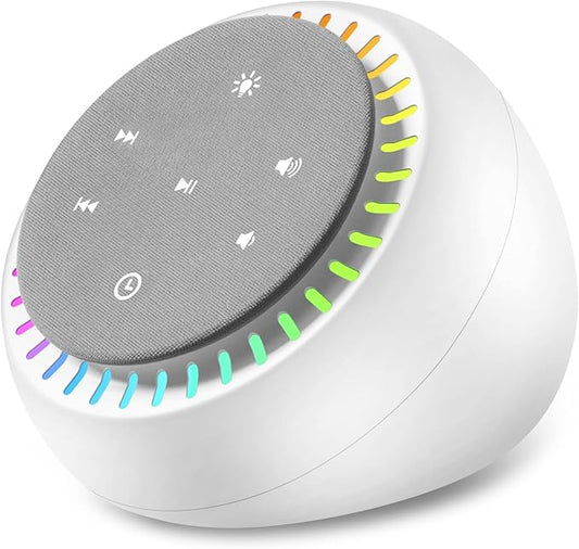 DreamSky White Noise Sound Machine with 26 Soothing Sounds & 30 Level Volume, RGB Night Light, Brown Noise for Sleeping Adults, Baby, Kids Sleep, Auto-Off Timer, USB-C Powered for Home Office Travel
