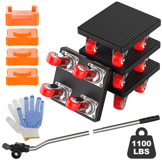 Anti-Slip Furniture Lift Mover Tool Set, Heavy Duty Furniture Movers with 360° Wheels, Dolly Kit Movers Sliders for Moving Appliance,Sofa,Mattresses,Heavy Objects Up to 1100 lbs Load Capacity