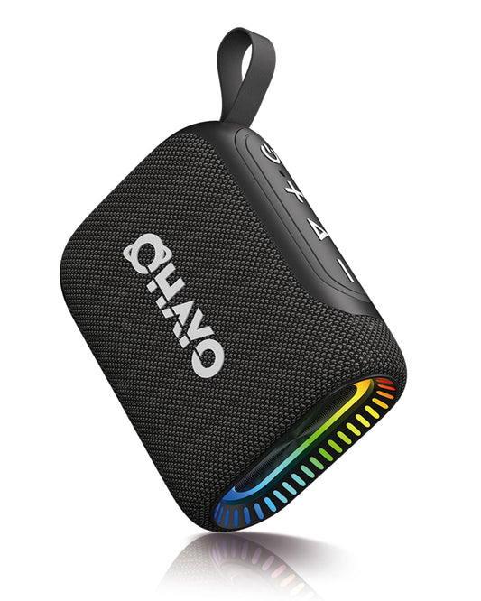 OHAYO Bluetooth Shower Speaker, IPX7 Waterproof, Portable Mini Speaker with Clip, Wireless, 24H Playtime, RGB Light, Powerful Sound and Punchy Bass, Electronics Gifts for Outdoors/Home/Office/Travel