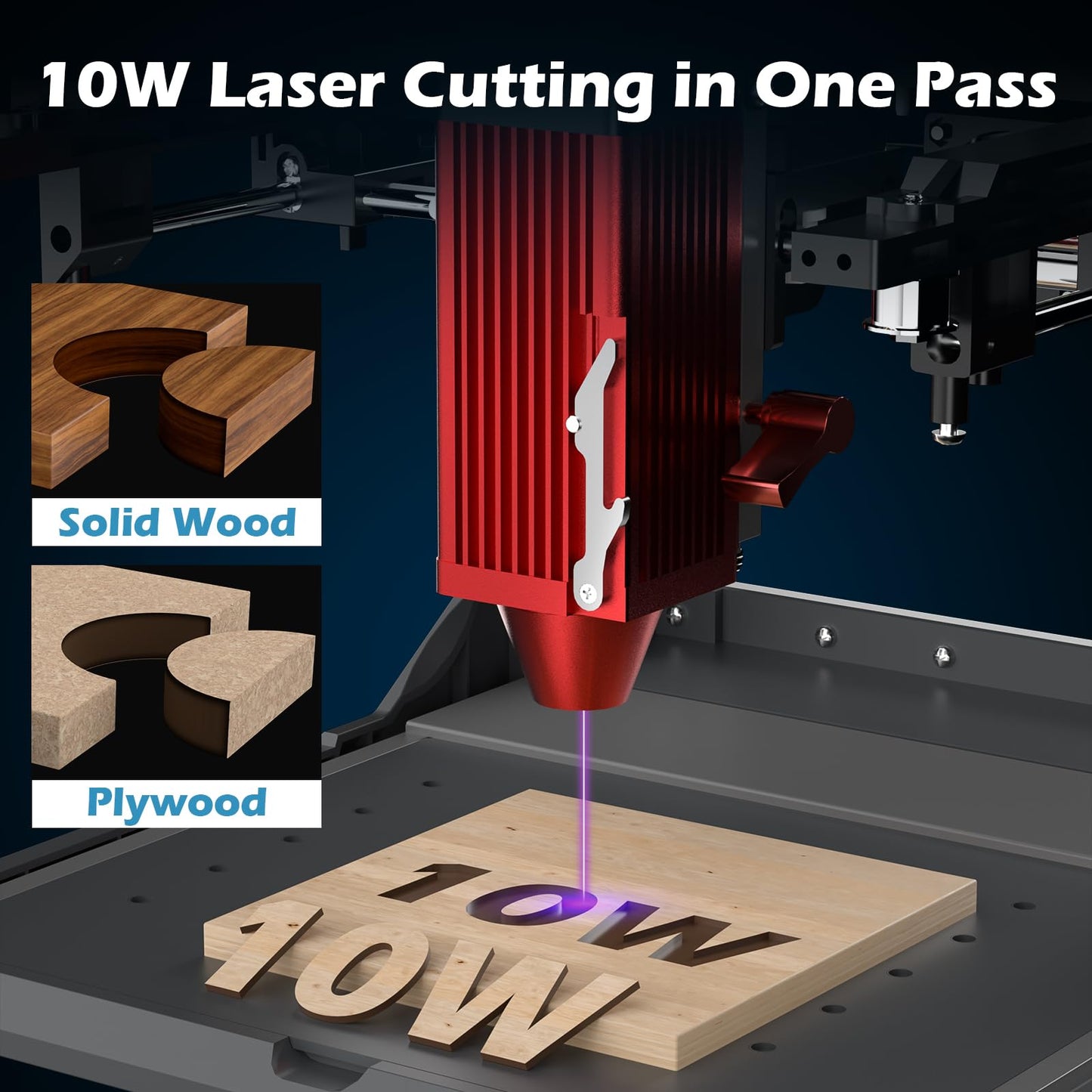 Genmitsu Kiosk 10W Laser Engraver, Light Weight & Portable Laser Engraver Machine, Home Laser Cutter with Acrylic Enclosure for DIY Wood/Leather/Metal, 3.9 x 3.9inch Engraving Area, Laser Safety Class 1