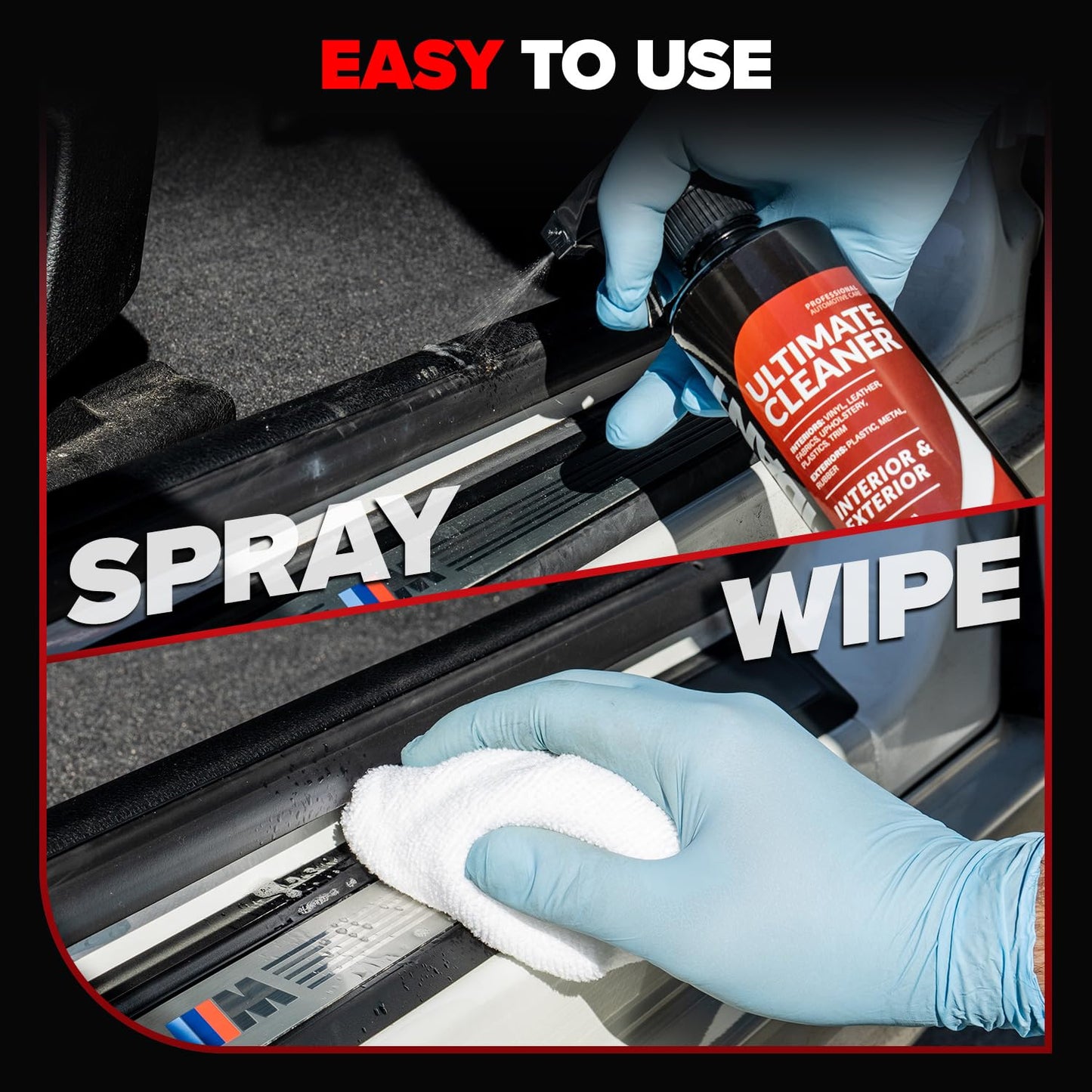 Carfidant Interior Car Cleaner - Removes Stains & Deep Cleans Car Seats, Leather, Fabric, Upholstery, Plastic, Dashboard & More - Car Cleaning Kit & Interior Detailer Spray - 18oz