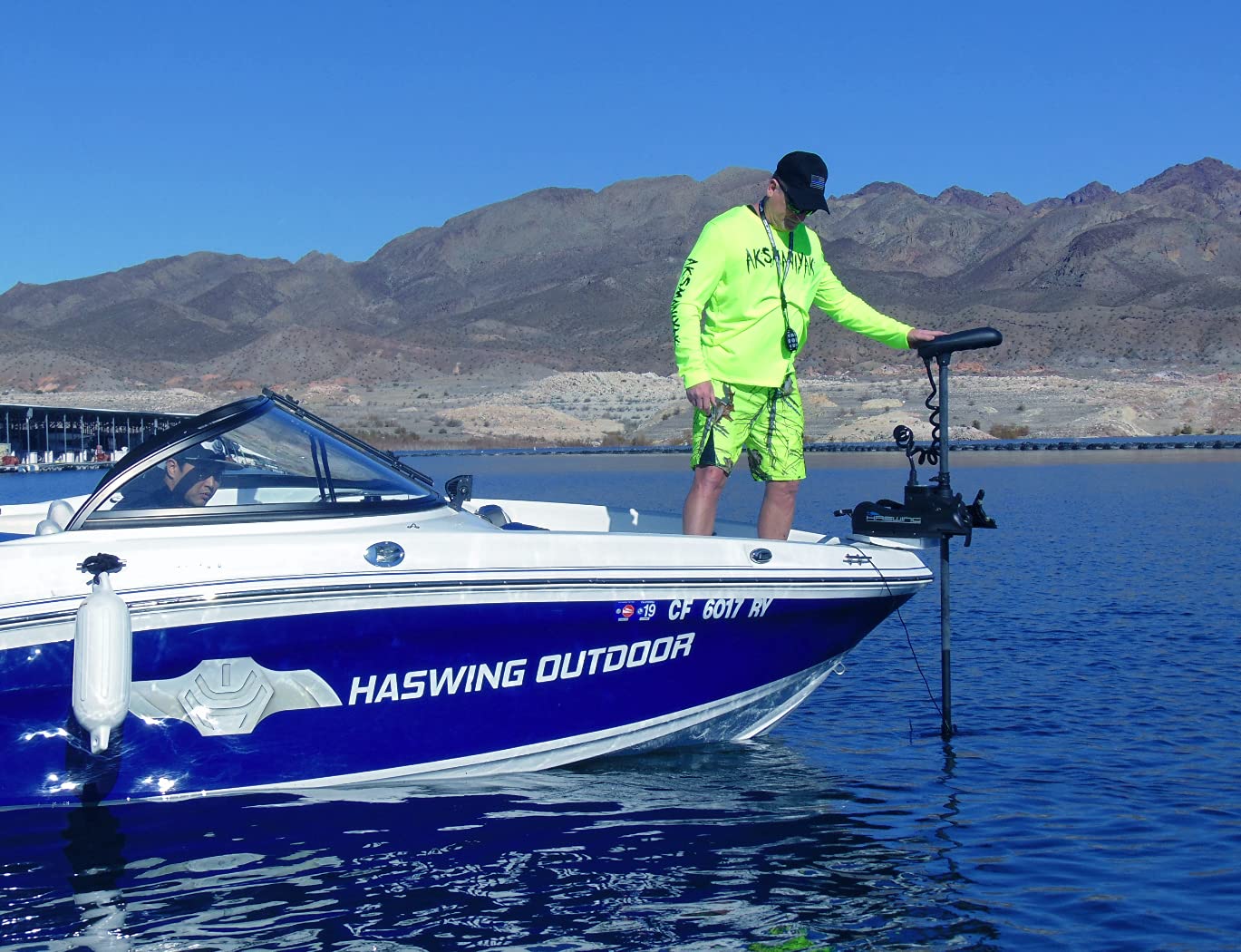 PARKHO HASWING Electric Trolling Motor – 24V 80LB 60 Inch Shaft Cayman Bow Mount Boat Fishing Saltwater Freshwater with Remote Control