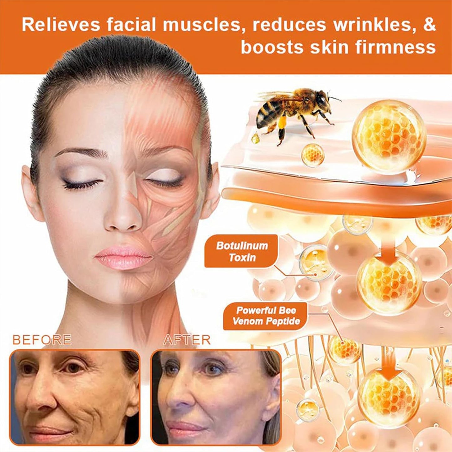 Bee Venom Skin Restoration Cream, Bee Venom Skin Treatment Cream, Professional Bee Venom Comprehensive cream - Anti-Wrinkle Moisturizing for All skin Typess (2)