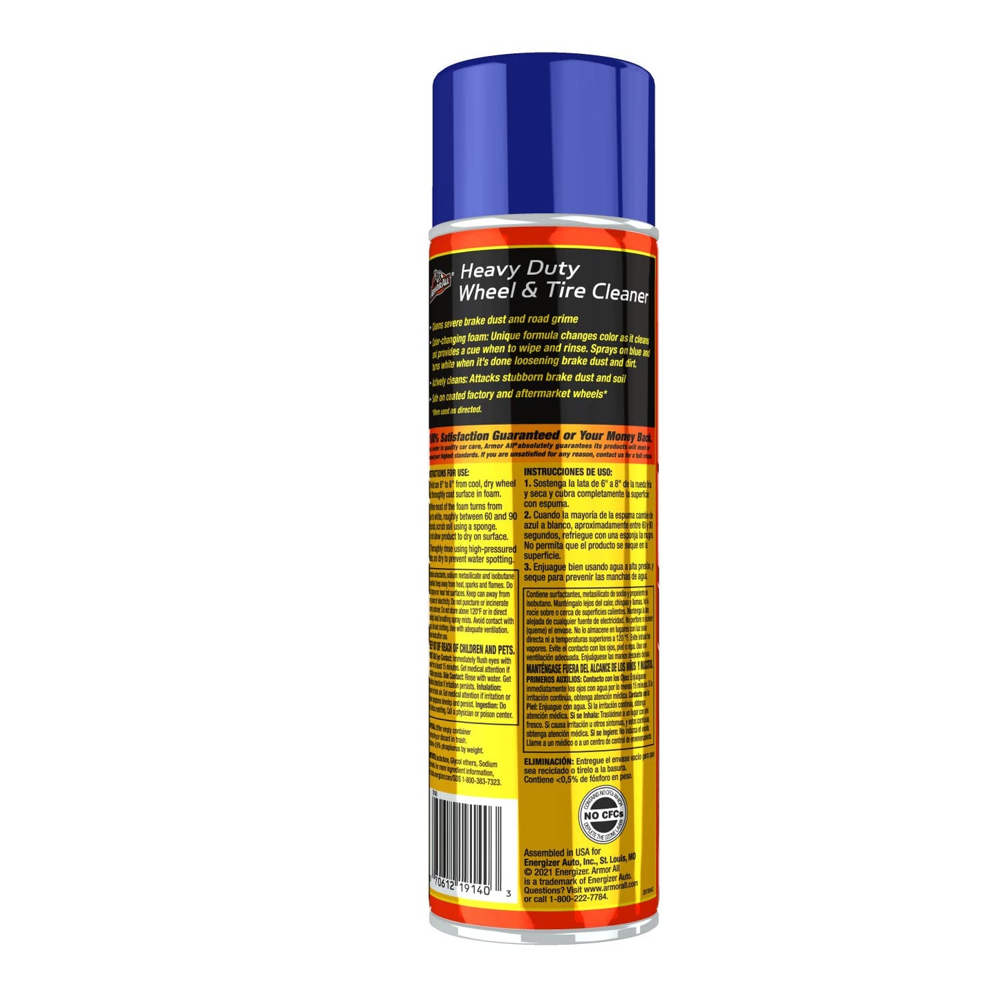 Armor All Heavy Duty Wheel and Tire Cleaner, Car Wheel Cleaner Spray, 22 Oz, Multicolor, 1.37 Pound (Pack of 1)