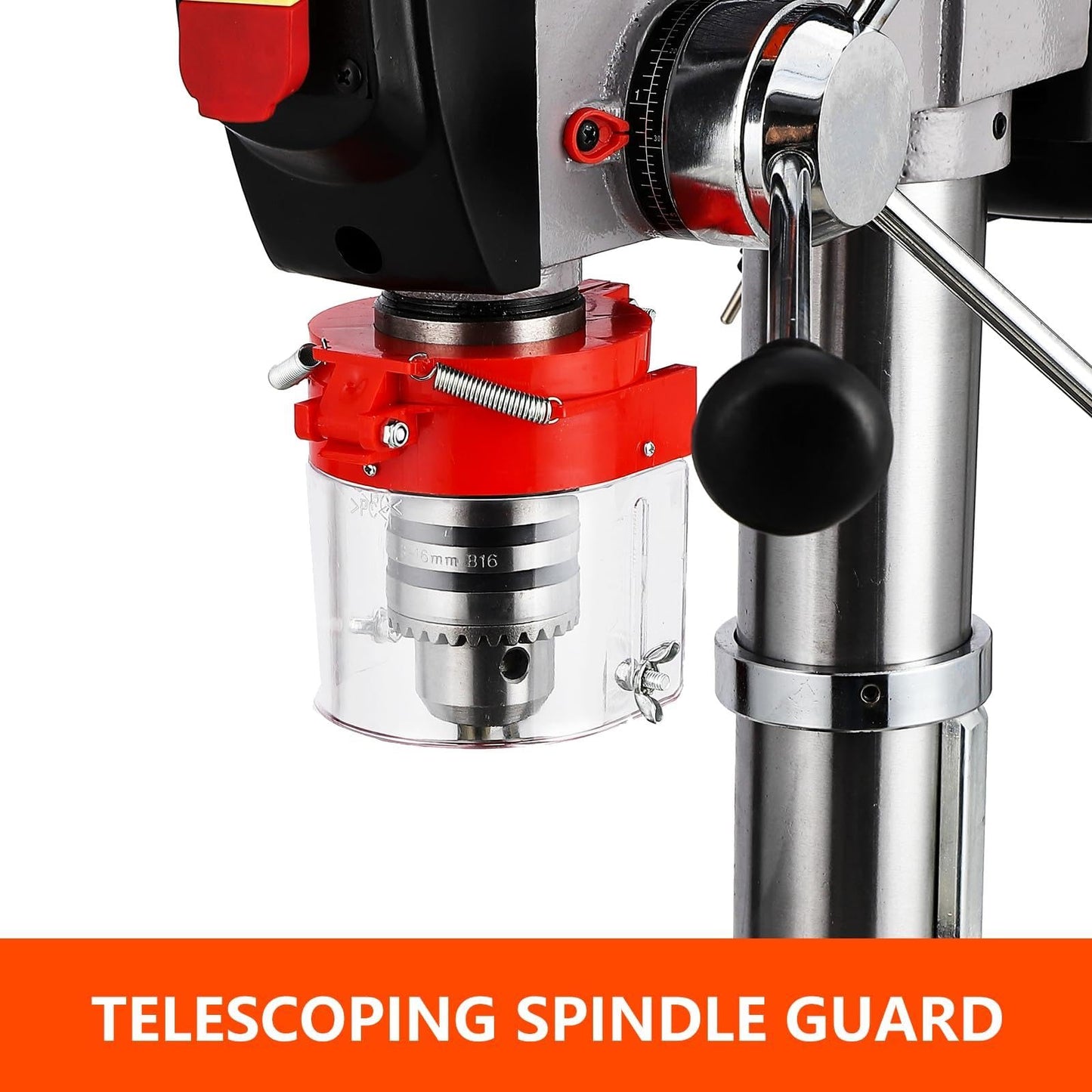 13" Powerful Floor Drill Press, 7.5A Motor, 288-3084 RPM Variable Speed, Chuck Capacity 5/8", Excellent Heat Dissipation, Precise Drilling, Cast Iron Bench Drill Press