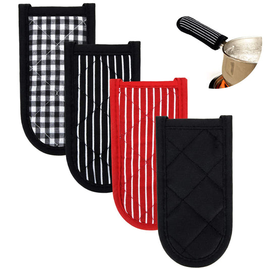 Patelai 4 Pieces Pan Handle Covers Heat Resistant, Hot Handle Holders Non Slip Pan Sleeves Cast Iron Skillet Holder Covers for Home Kitchen Cooking Tools(Eye-catching Styles)