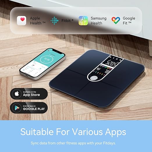 YOUSA Weight Scale Bathroom Scales for Weight VA Large Screen Smart Scale with BMI, Body Fat, Muscle Mass, Digital Scales for Body Weight, Weighing Scale for The Elderly Safe Home Use, 400 lbs