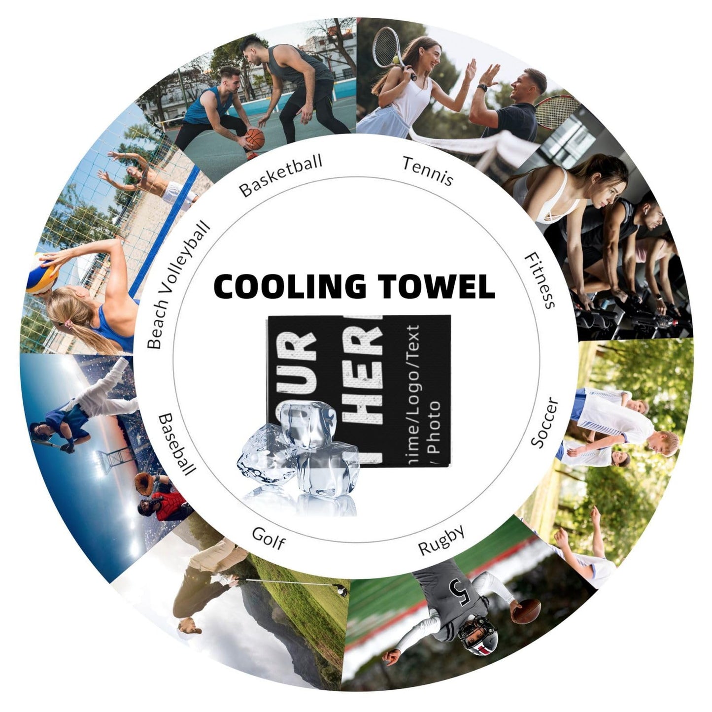 KMDESIGNIN Personalized Custom 1-200 Pack Cooling Towel 12"x40", Design Team Photo Logo Microfiber Ice Towel for Neck and Face Customized Soft Breathable Sweat Towel for Workout Gym Golf Yoga (150)
