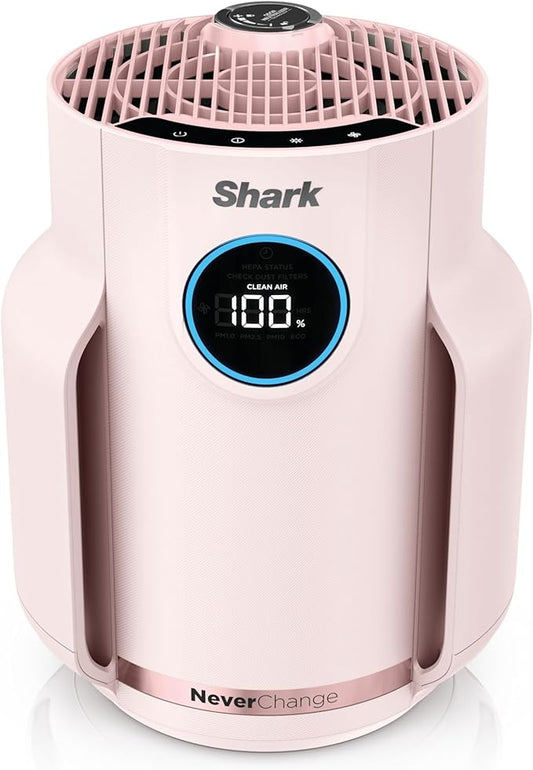Shark NeverChange Air Purifier Compact Pro with Long-lasting HEPA Exceeding Filtration, Captures Pet Dander, Dust, Smoke, and Allergens, up to 250 sq. ft. for Bedroom, Home Office, Dorm, HP072PK