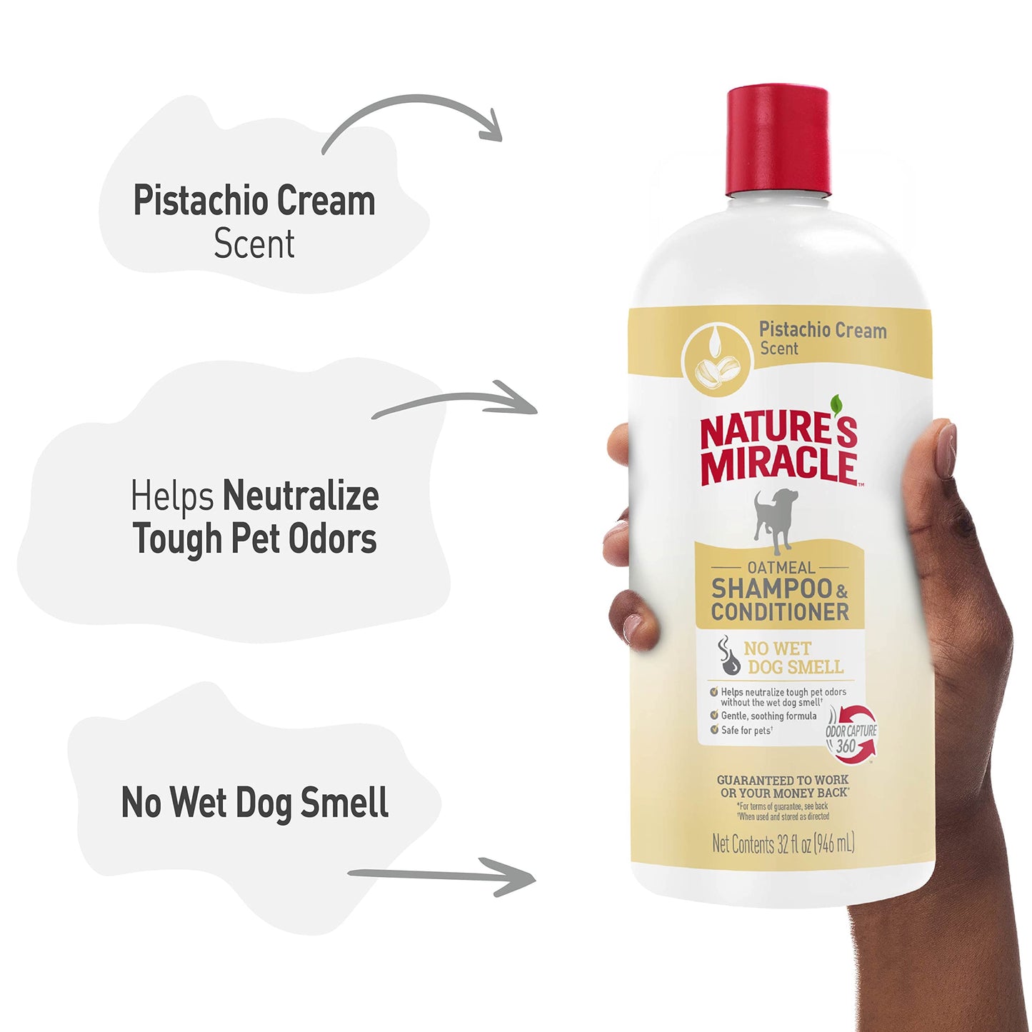 Nature's Miracle Nature’s Miracle Oatmeal Shampoo & Conditioner for Dogs, 32 Oz, Pistachio Cream Scent