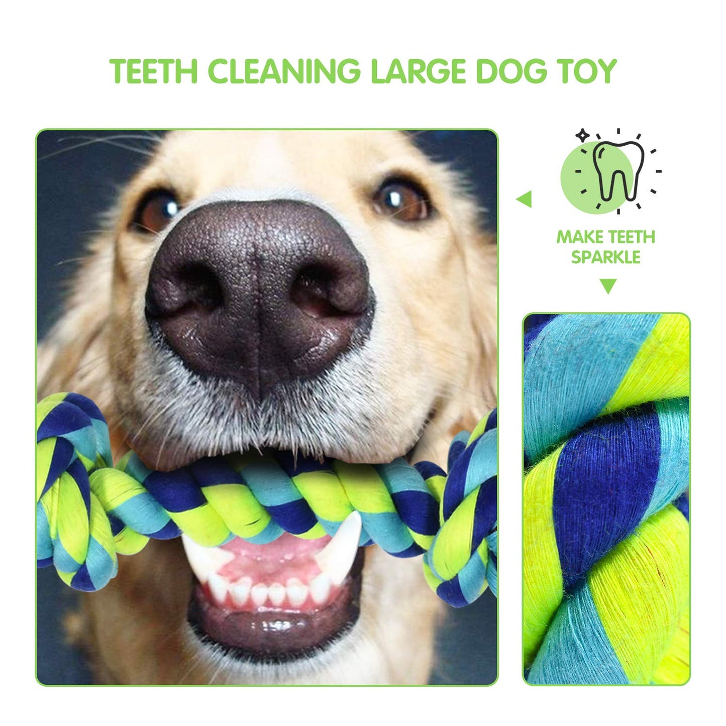 Large Tough Chew Toys for Aggressive Chewers Large Breed,Heavy Duty Dental Rope Toys Kit for Medium Dogs,5 Knots Indestructible Cotton Puppy Teething Chew Tug Toy Set of 9