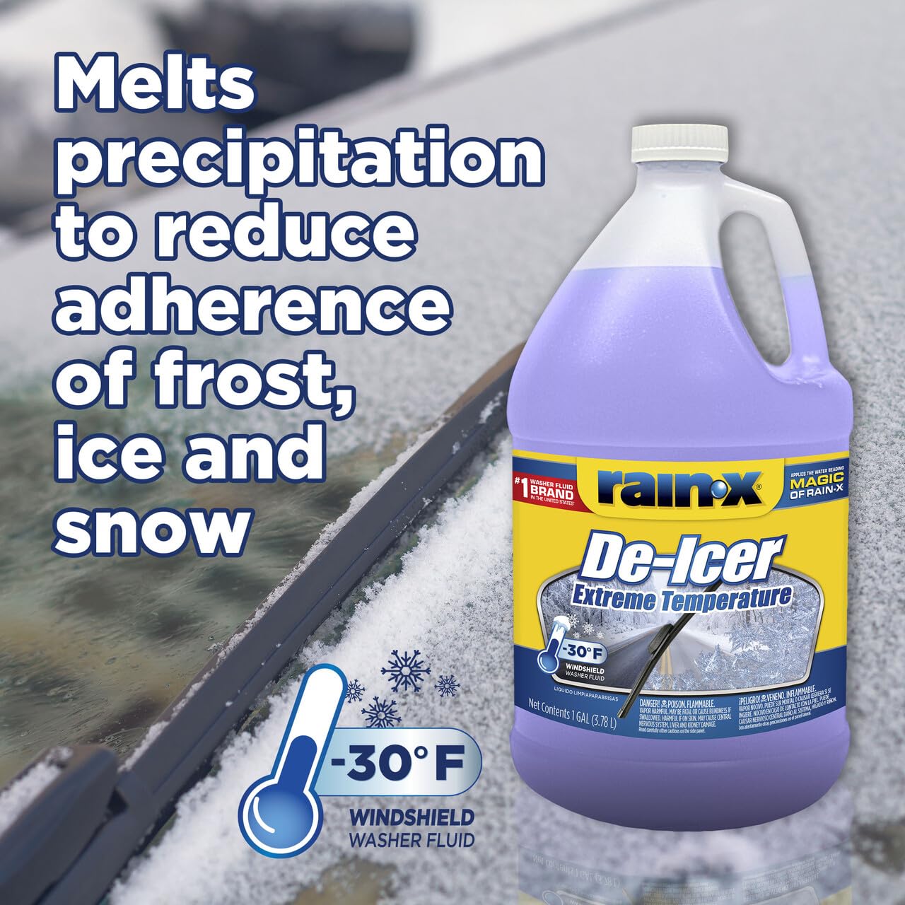 Rain-X -30°F Extreme Temperature De-Icer Windshield Washer Fluid - 1 Gallon