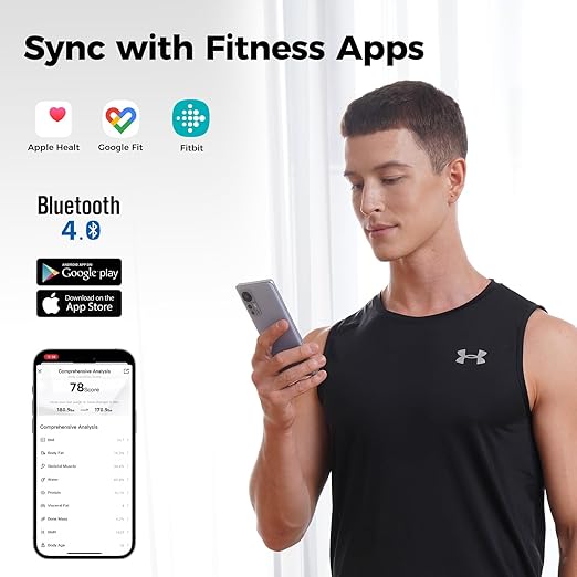 Yunmai Smart Scale with BMI, Body Fat, Muscle Mass, Digital Weight Body Fat Scale Mini, 13 Body Composition Scale Bluetooth Health Apps Compatible, Rechargeable 400lb