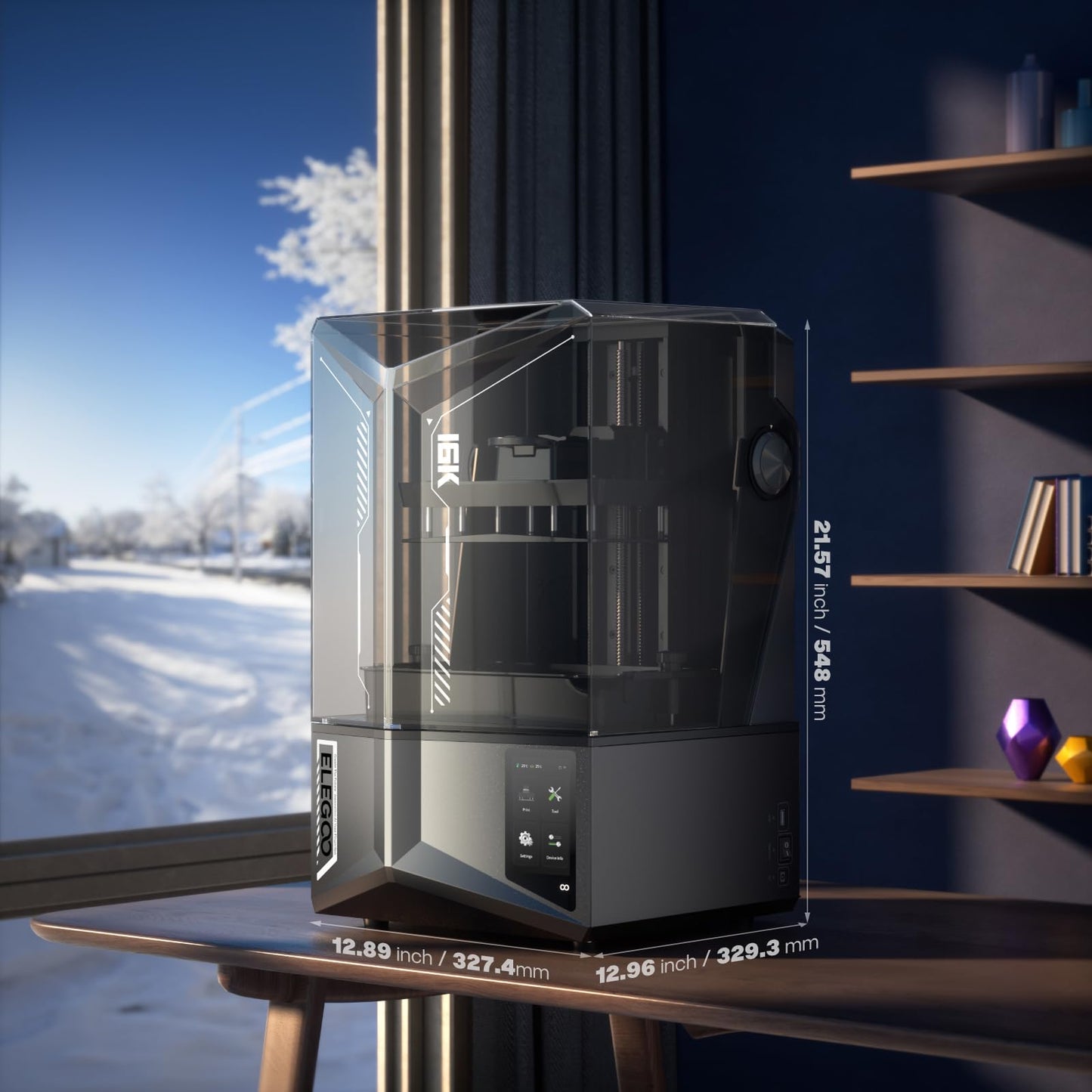 ELEGOO Saturn 4 Ultra 16K Resin 3D Printer with 10" 16K Mono LCD and Flip-up Lid, Smart Tank Heating at 30 °C, 150mm/h High Speed Printing, Large Printing Size of 8.33x4.66x8.66 Inches