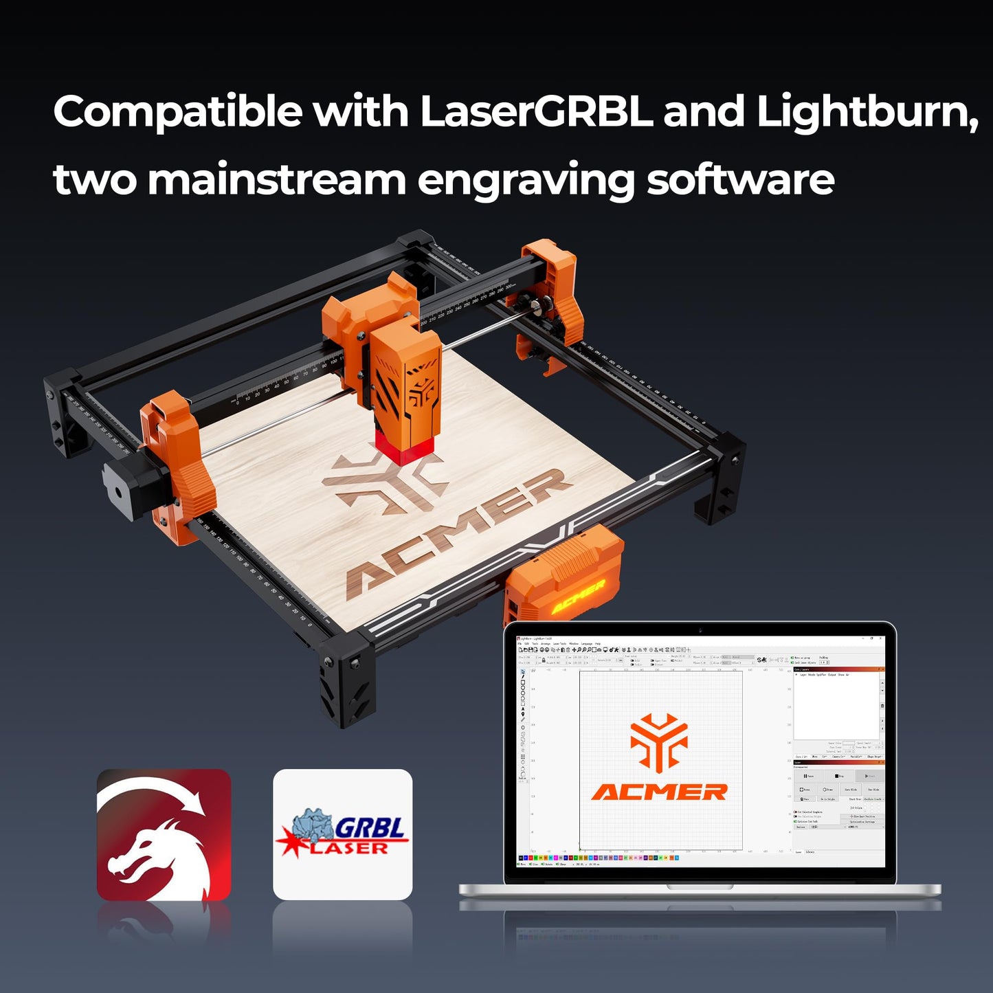 Laser Engravers,ACMER S2 7000mW Laser Cutter and Lazer Engraving Machines,0.01mm Higher Accuracy,300x300mm,10000mm/min,48W Laser Wood Cutting Machine for DIY,Wood,Metal,Leather Acrylic,Glass.