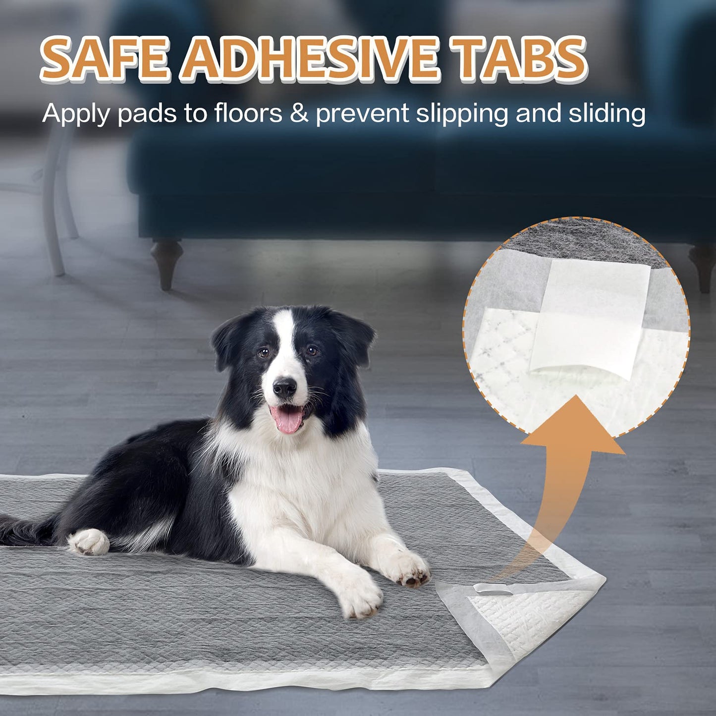 HIDOGGYLD Dog Pee Pads Extra Large 28" x 34", 30 Count, Activated Carbon Charcoal Puppy Pads XL, Potty Pads for Dogs with Adhesive Sticky Tape, Disposable Training Bed Pads for Pets, Doggies, Cats