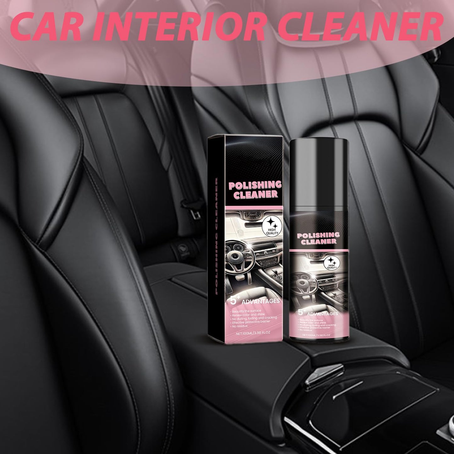 MQG Car Interior Cleaner, Vehicle Interior Polish, 100ml Car Interior Cleaner, Interior Detailer Spray, Total Car Interior Cleaner Rejuvenation, Decontaminatio, Interior All Purpose Car Cleaner