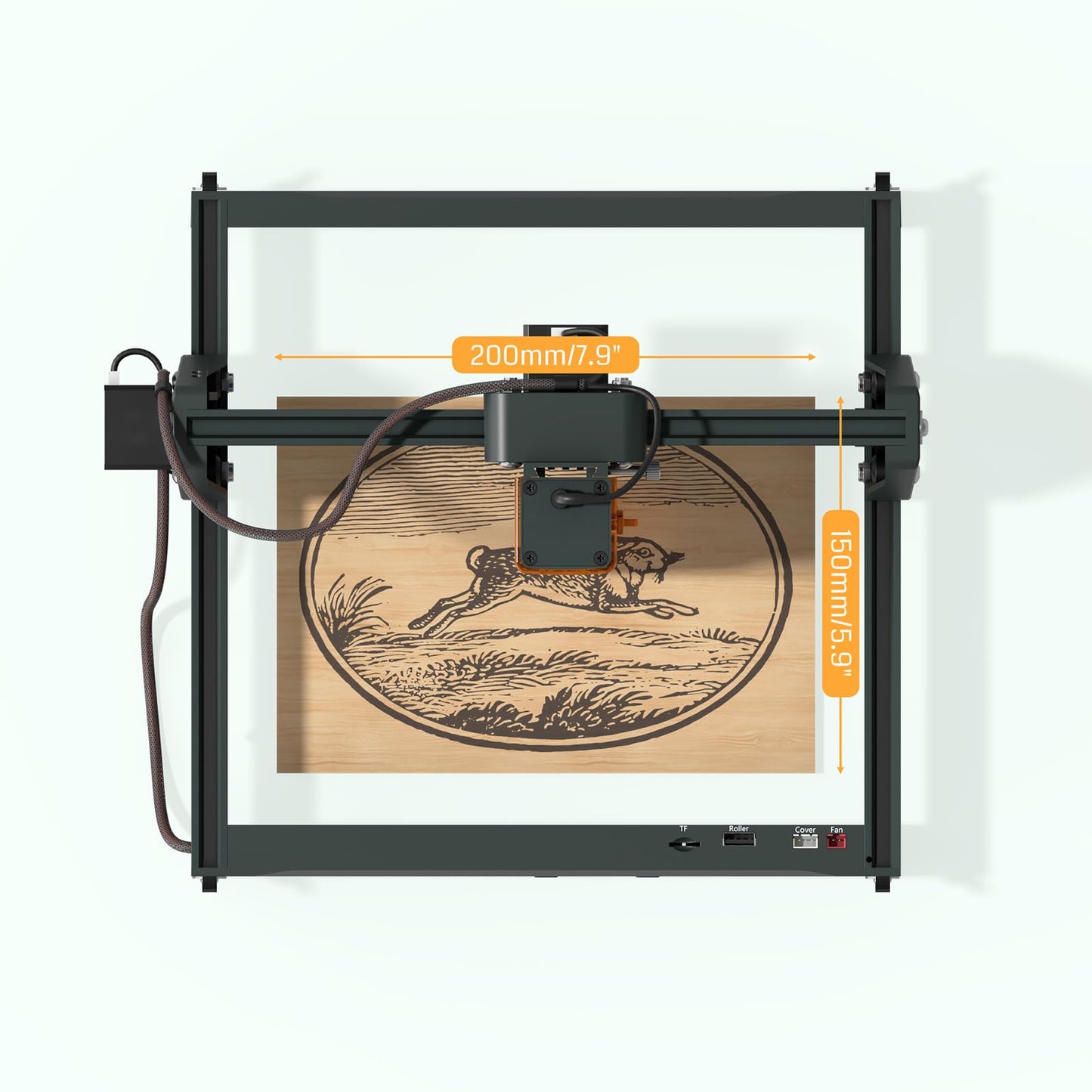 Genmitsu Laser Engraver Machine Kortek 10W ±0.01mm High Precision, 200x150mm, Portable CNC Laser Cutter for DIY Wood, Opaque Acrylic, Leather, Glass, Ceramic, Metal, Fiber