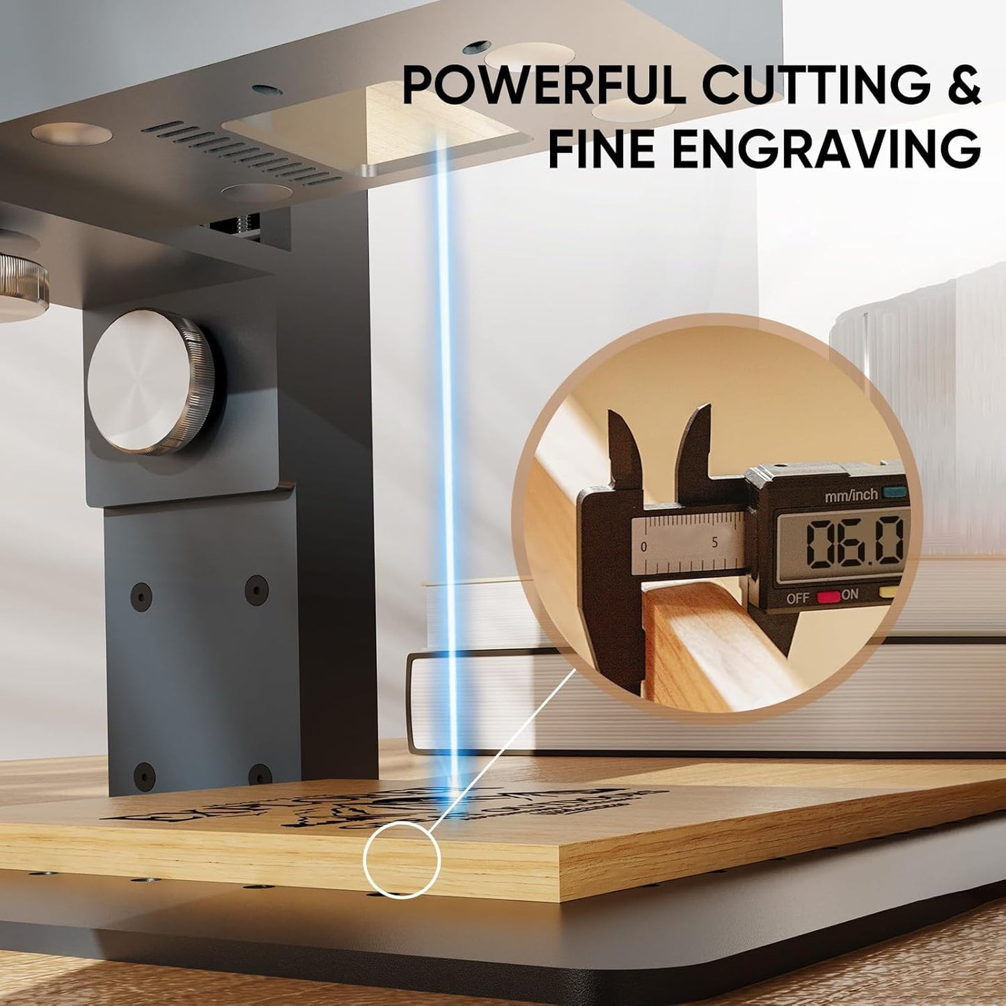 Monport Nano Laser Engraver Portable Handheld 6W Laser Engraving Machine, 0.01mm High Precision 5000mm/s High Speed Laser Marking Machine for Wood, Leather, Cardboard, Kraft, Aluminum, Stainless Steel