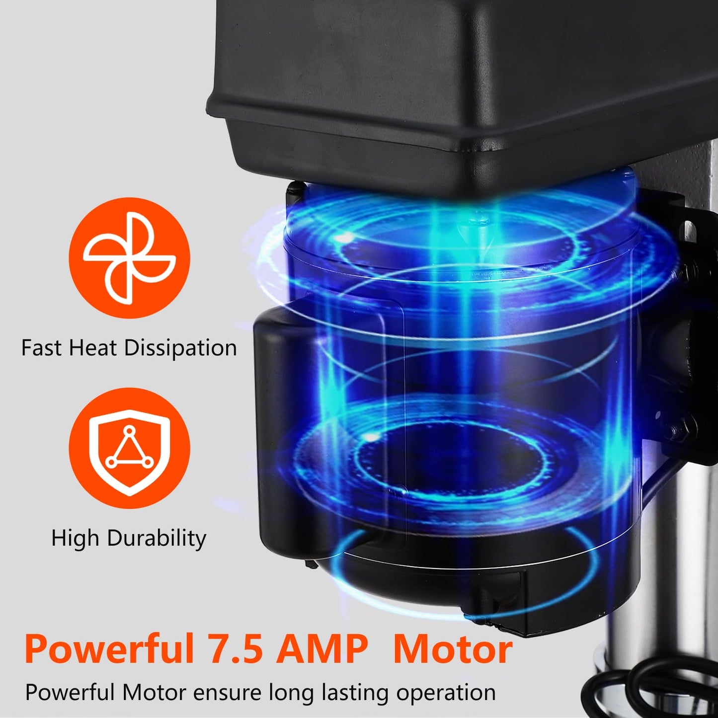 13 in Benchtop Drill Press, 7.5 Amp 120V, 288-3084 RPM Variable Speed Cast Iron Bench Drill Press, 0-45°Tilting Worktable, Tabletop Drilling Machine for Wood Metal
