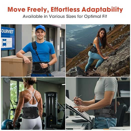Back Brace for Lower Back Pain Relief with Bionic Support System,Lumbar Support Belt for Men Women,Breathable Mesh with 3D Lumbar Pad for Herniated Disc, Sciatica, Scoliosis(Black，L)