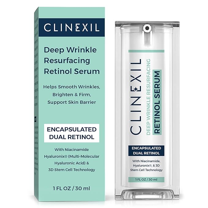 Anti-Aging Retinol Collagen Serum for Face- 1% Encapsulated Retinol, Niacinamide & Hyaluronic Acid Improves Wrinkles, Hydration, Skin Texture. Gentle for Sensitive Skin-Fragrance Free-1 FL OZ