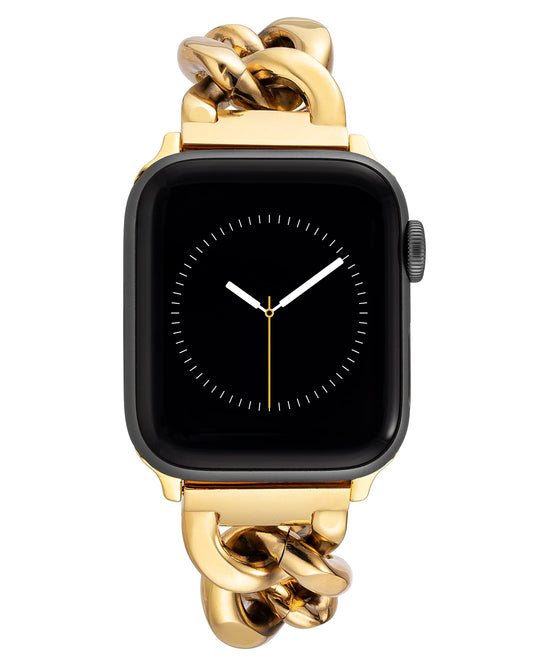 WITHit Anne Klein Fashion Chain Bracelet for Apple Watch, Secure, Adjustable, Apple Watch Replacement Band, Fits Most Wrists (38/40/41mm, Gold)