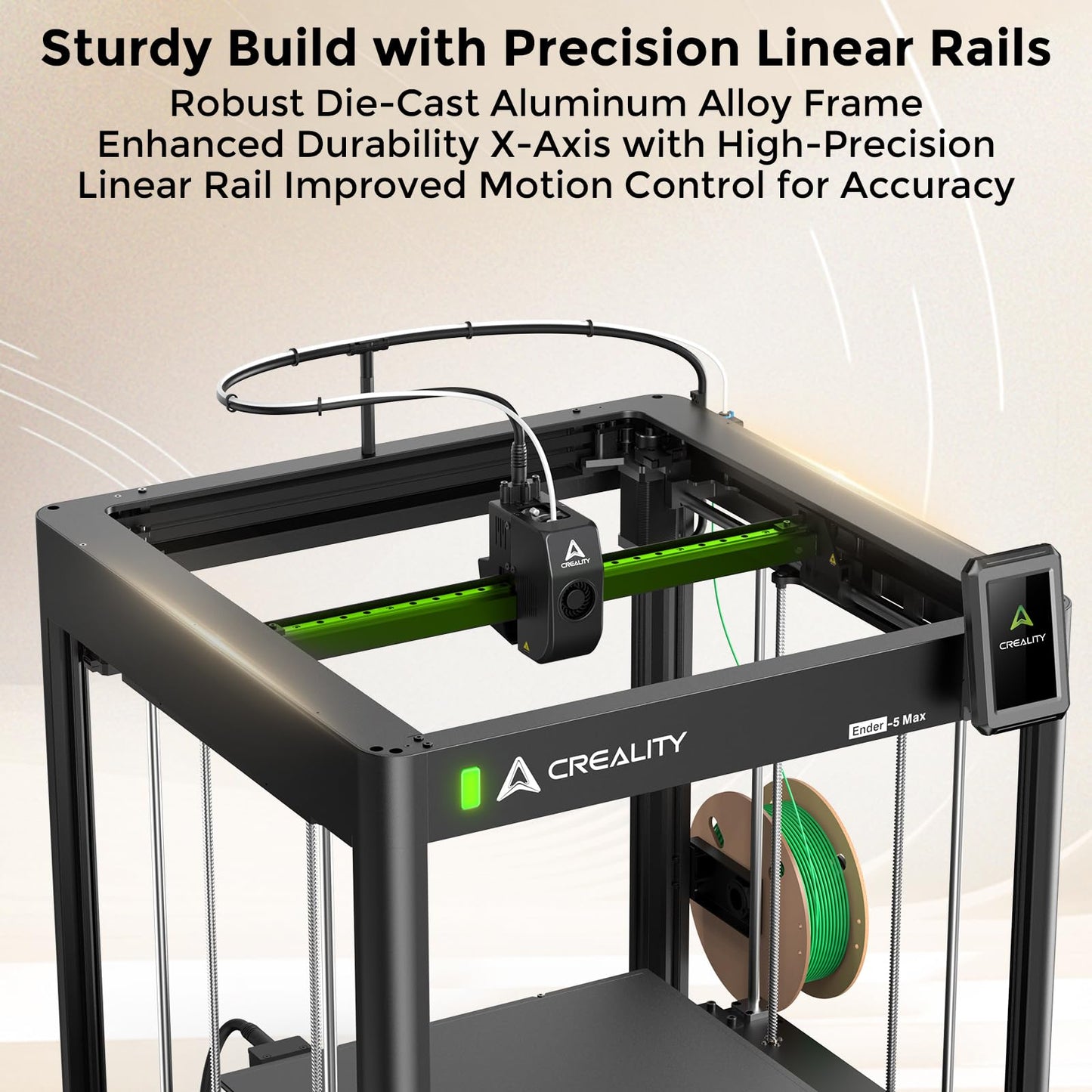 Creality Ender-5 Max 3D Printer, 400x400x400mm Large Build Volume, 700mm/s High-Speed Printing, 36-Point Auto Leveling, LAN Multi-Device Control, Professional FDM 3D Printing