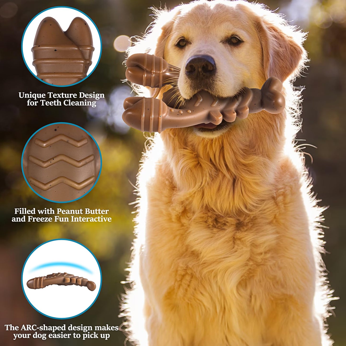 Dog Toys for Aggressive Chewers, Indestructible Toys for Large Dogs, Dog Chew for Large Medium Small Breed, 3 Pack Super Chewer with Tough Nylon, Gift for Dogs