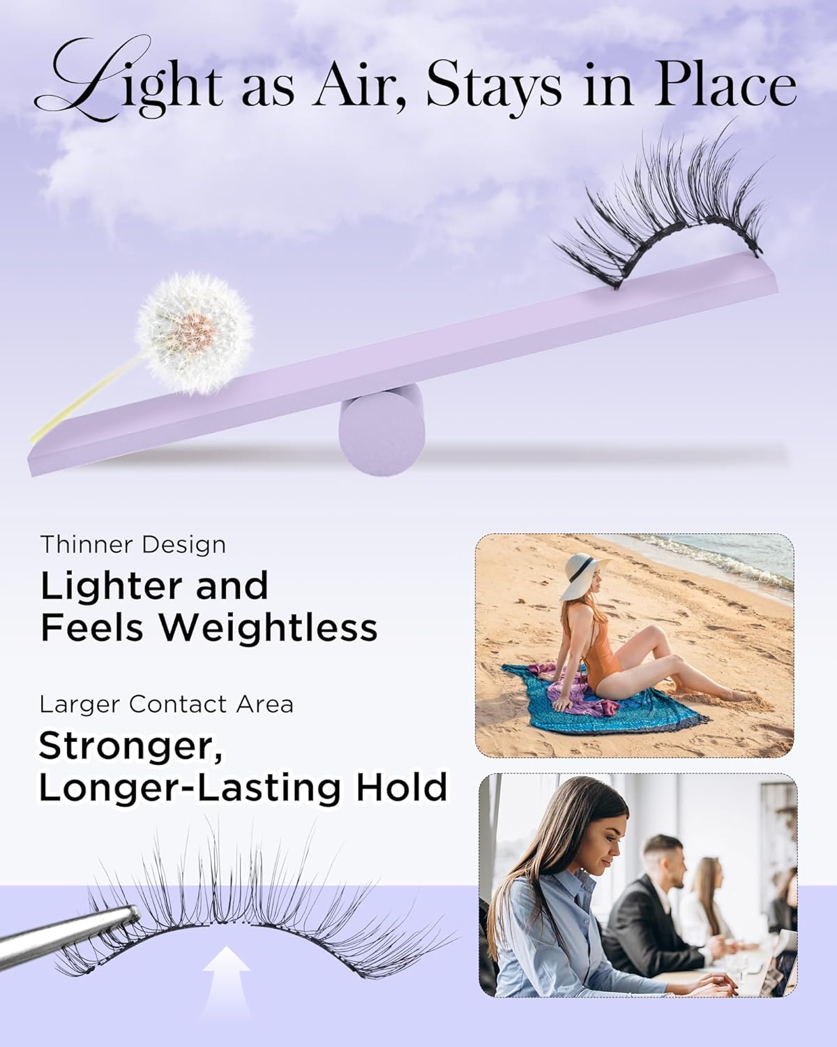 BEYELIAN Magnetic Eyelashes with Applicator Kit, Reusable Natural Look 3D Lashes, Easy Apply Soft Upgrade Magnetic Lashes for Eye Makeup (Lightweight &Reusable)